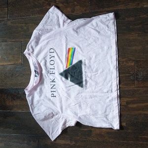 Pink Floyd Dark Side of the Moon Pink Crop T-shirt Size XL